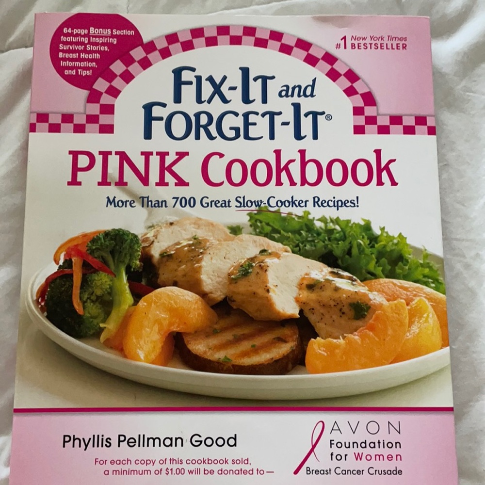 Fix it and Forget It Pink Cookbook Avon Foundation